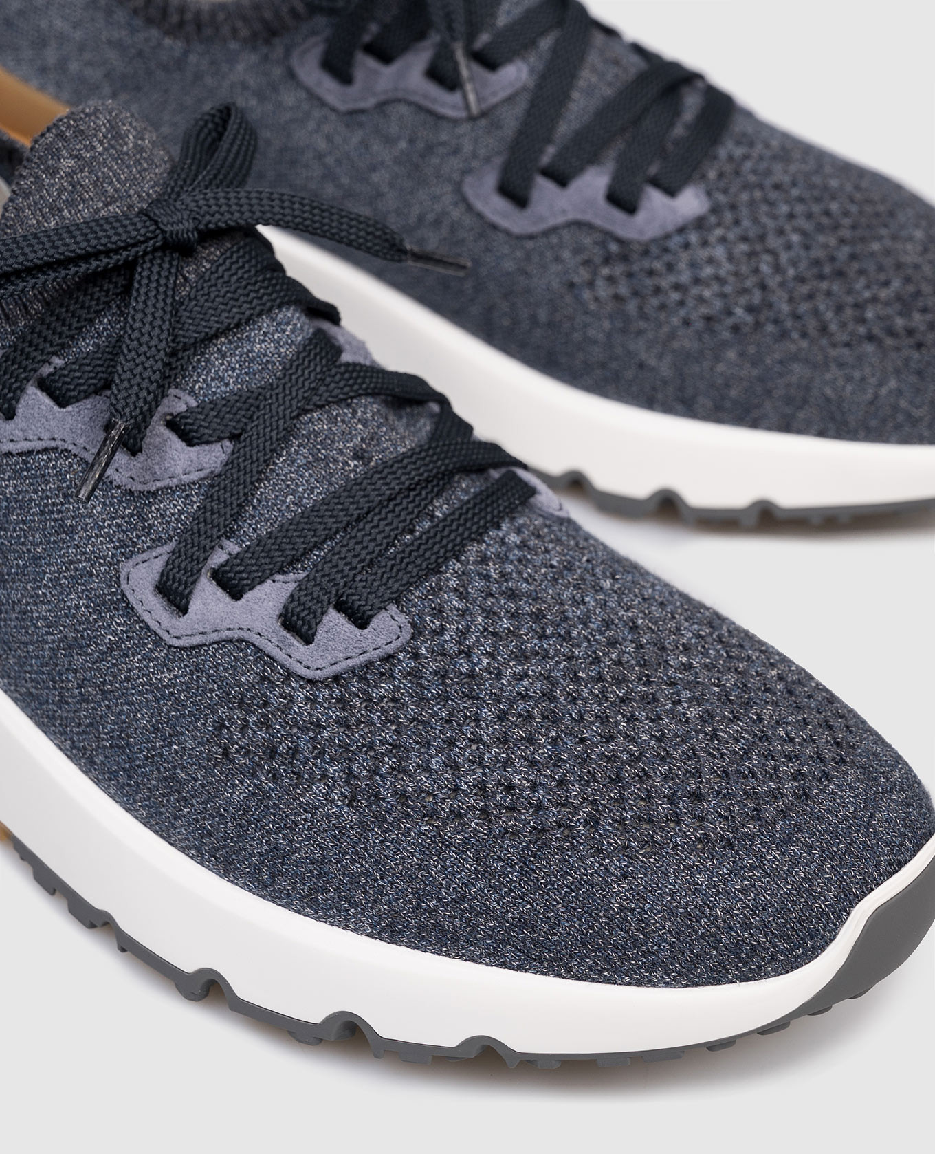 

Blue sneakers with textured logo Brunello Cucinelli