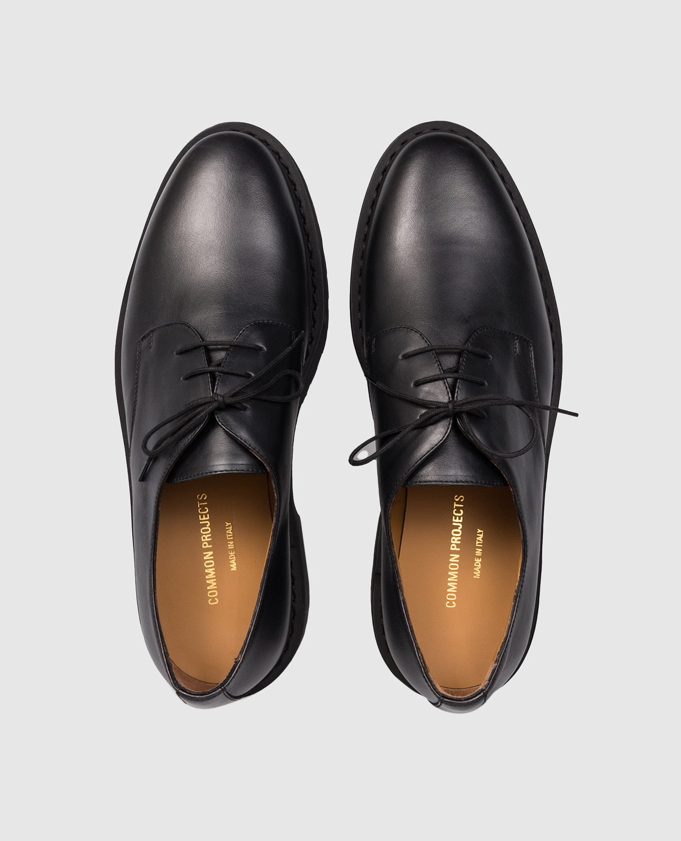 

Black leather derby shoes Common Project