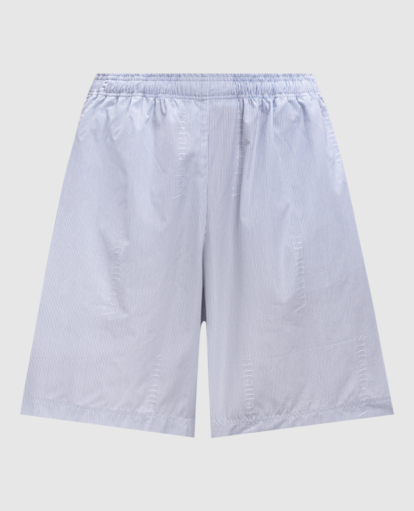 White striped shorts with logo Vetements