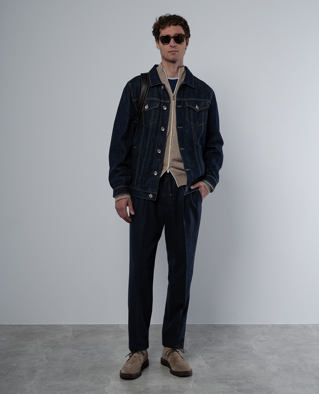 

Blue t-shirt with layering effect Brunello Cucinelli