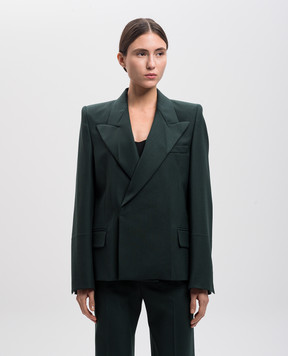 Victoria Beckham Green double-breasted jacket with wool 1424WJK005796B