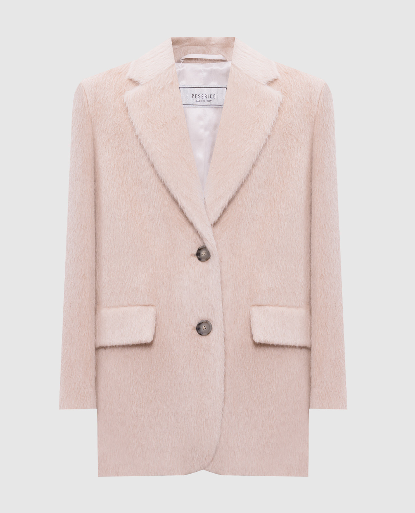 Beige coat with alpaca peserico