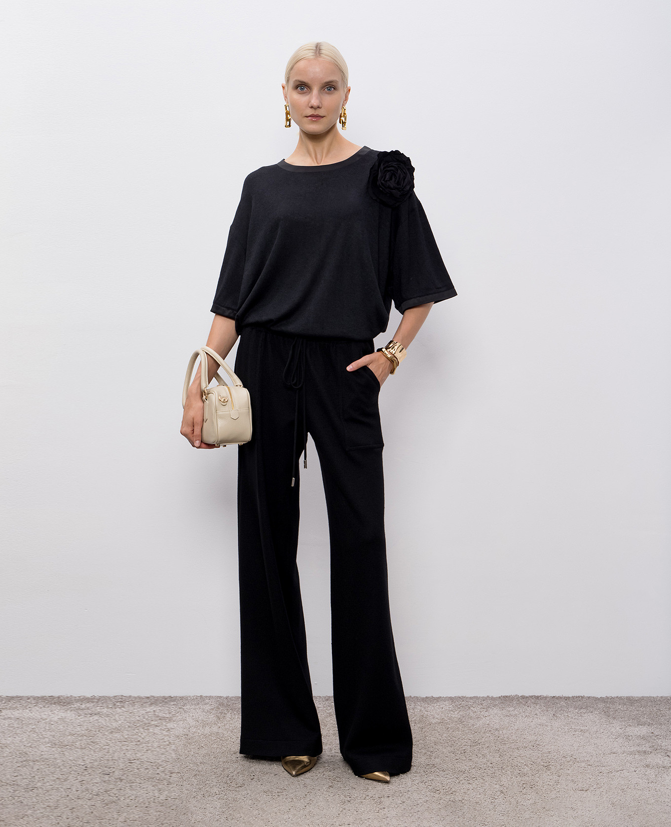 Black wool, silk and cashmere pants Ermanno Scervino 2