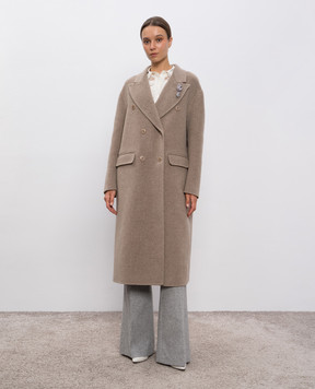 Ermanno Scervino Beige double-breasted wool and cashmere coat D476D305CBNHO