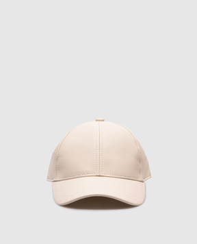 Yves Salomon Berretto in pelle beige 25WAA205XXAPXX