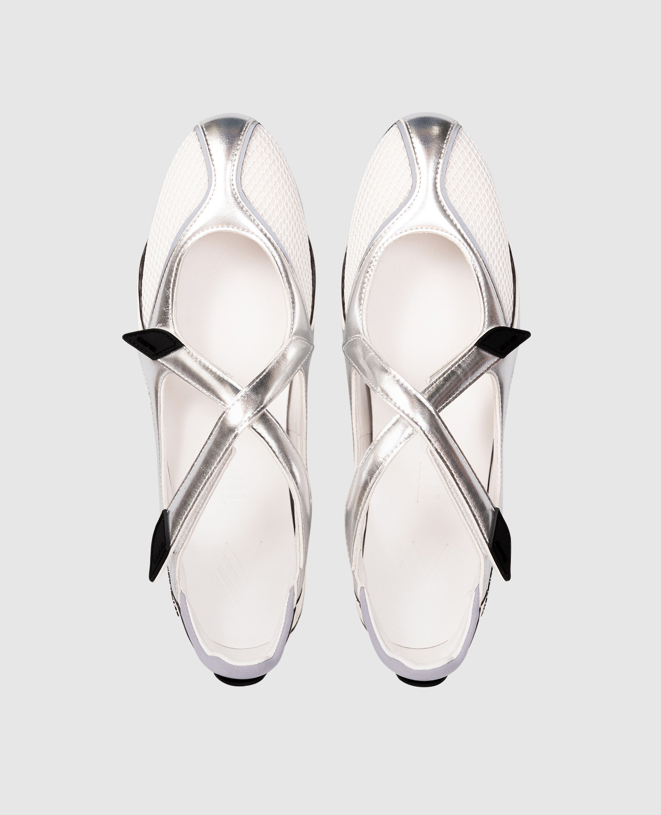 

White ballet flats Floor 01 with logo The Attico