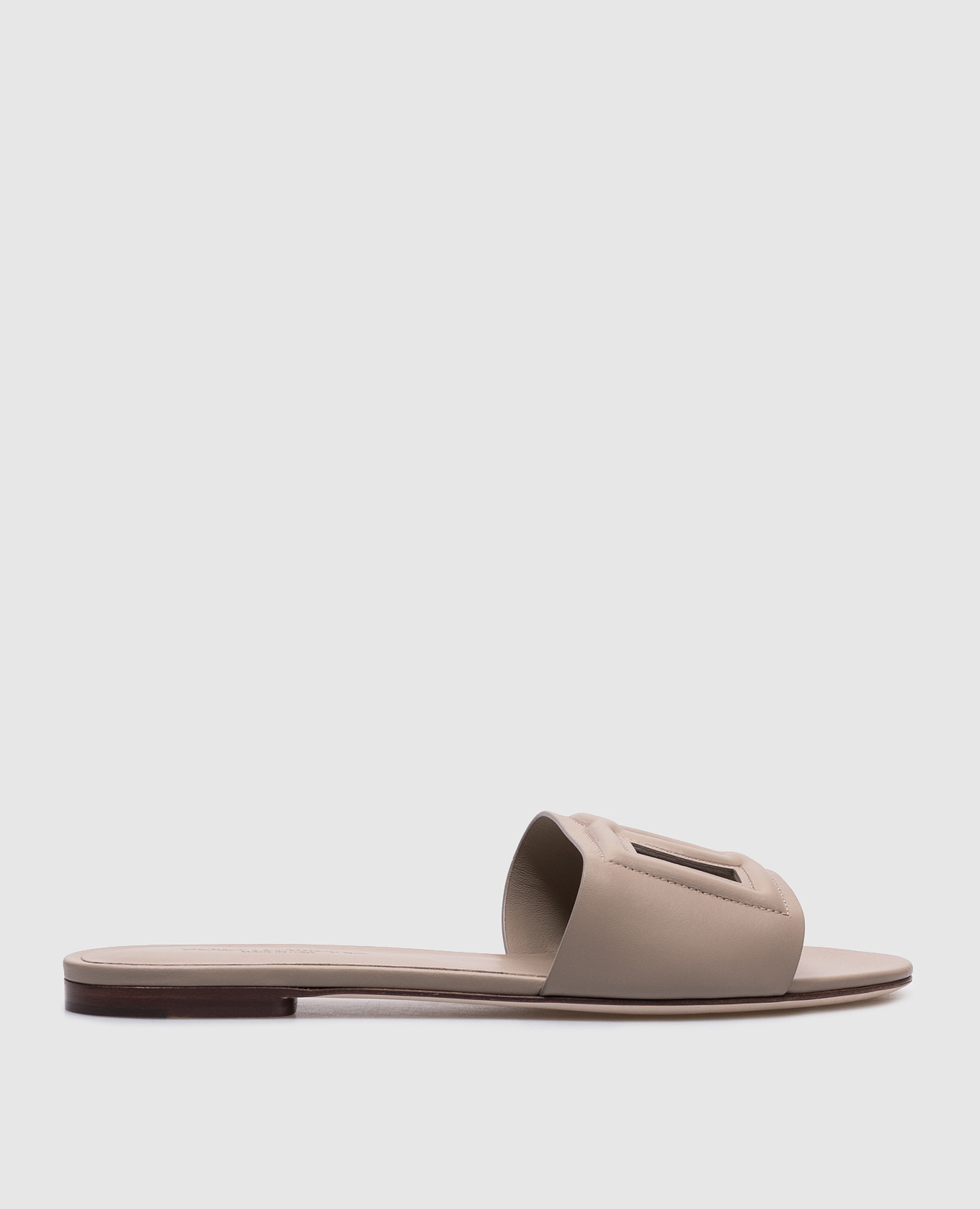 

Grey leather flip-flops with textured monogram logo Dolce&Gabbana