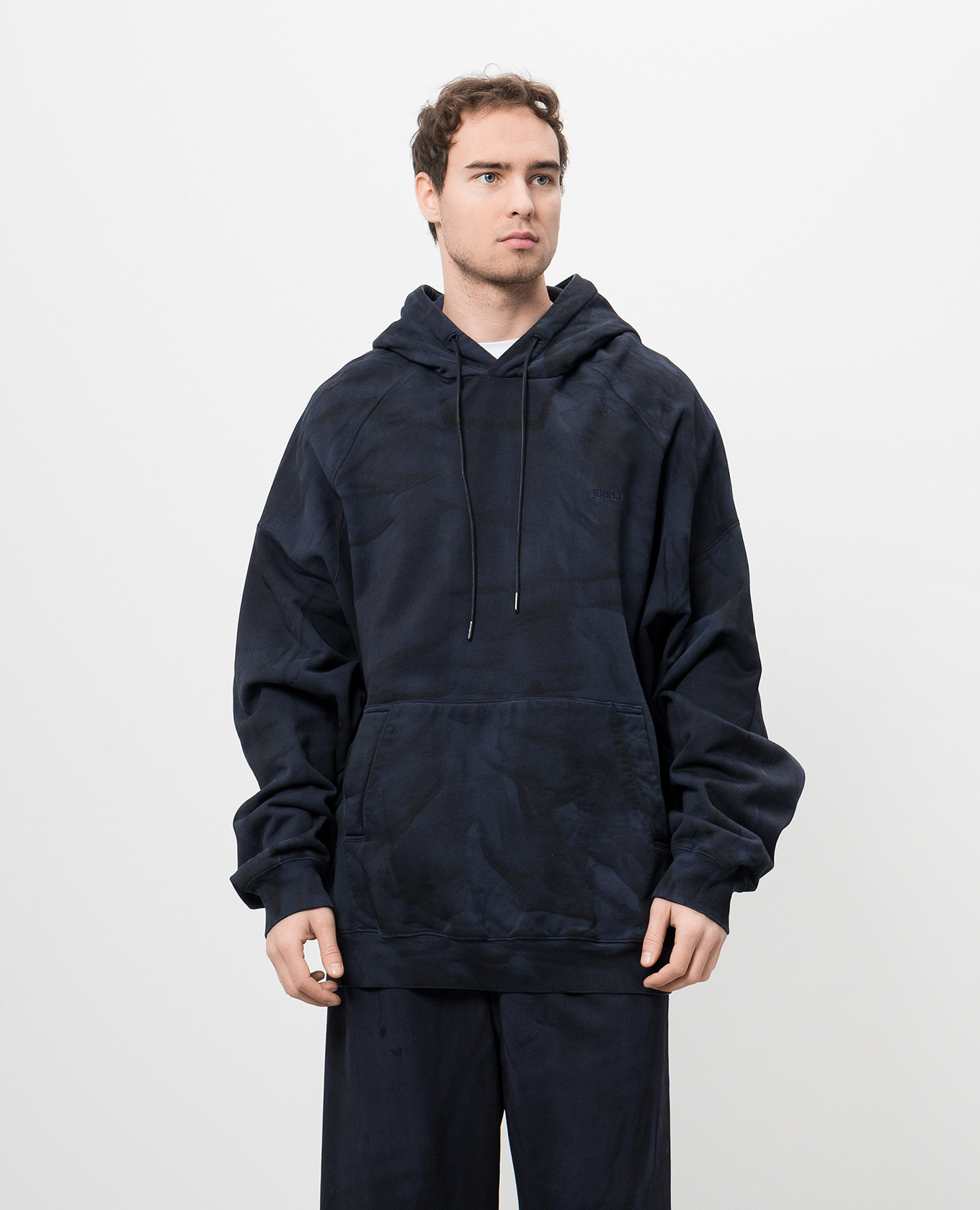 

Blue hoodie with logo Juun.j