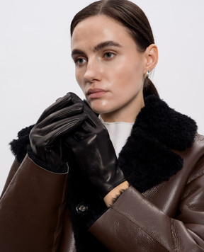 Babe Pay Pls Black leather gloves 11519