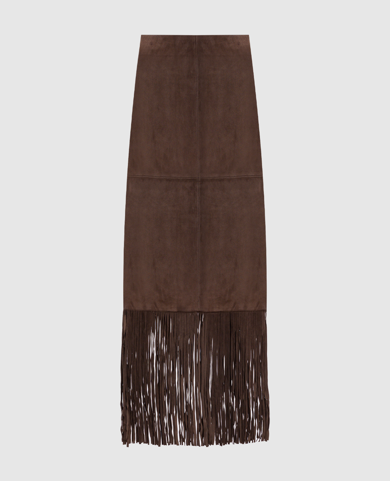 

Brown suede skirt with fringe Yves Salomon