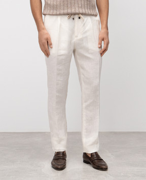 Cashmere&Whiskey White linen pants 0255600195