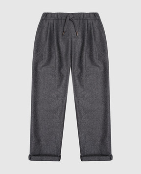 Brunello Cucinelli Children's gray wool pants with lapels B038PP113A