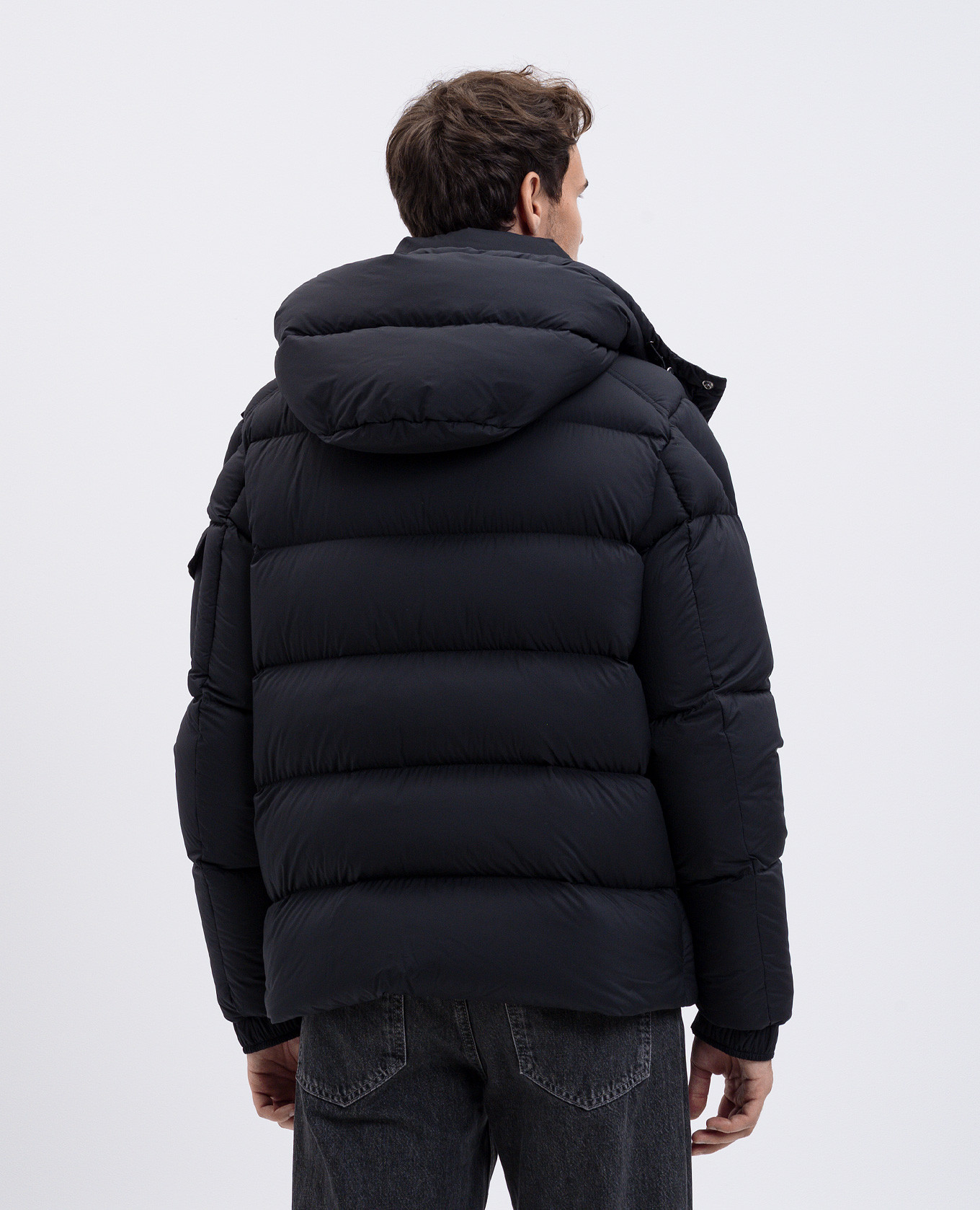Black Vezere down jacket with logo Moncler 4