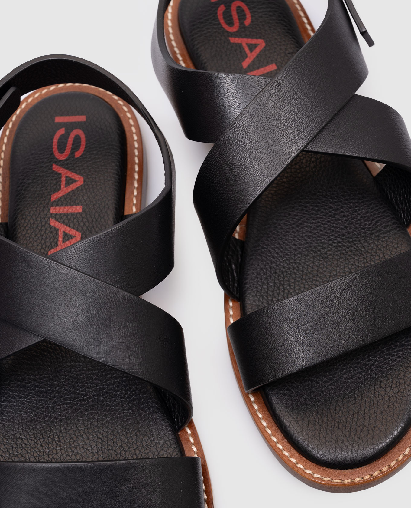 

Black leather sandals ISAIA