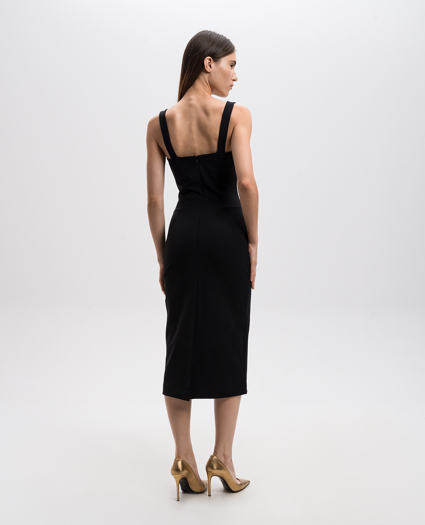 Black bustier dress in baroque style Versace Jeans Couture 4
