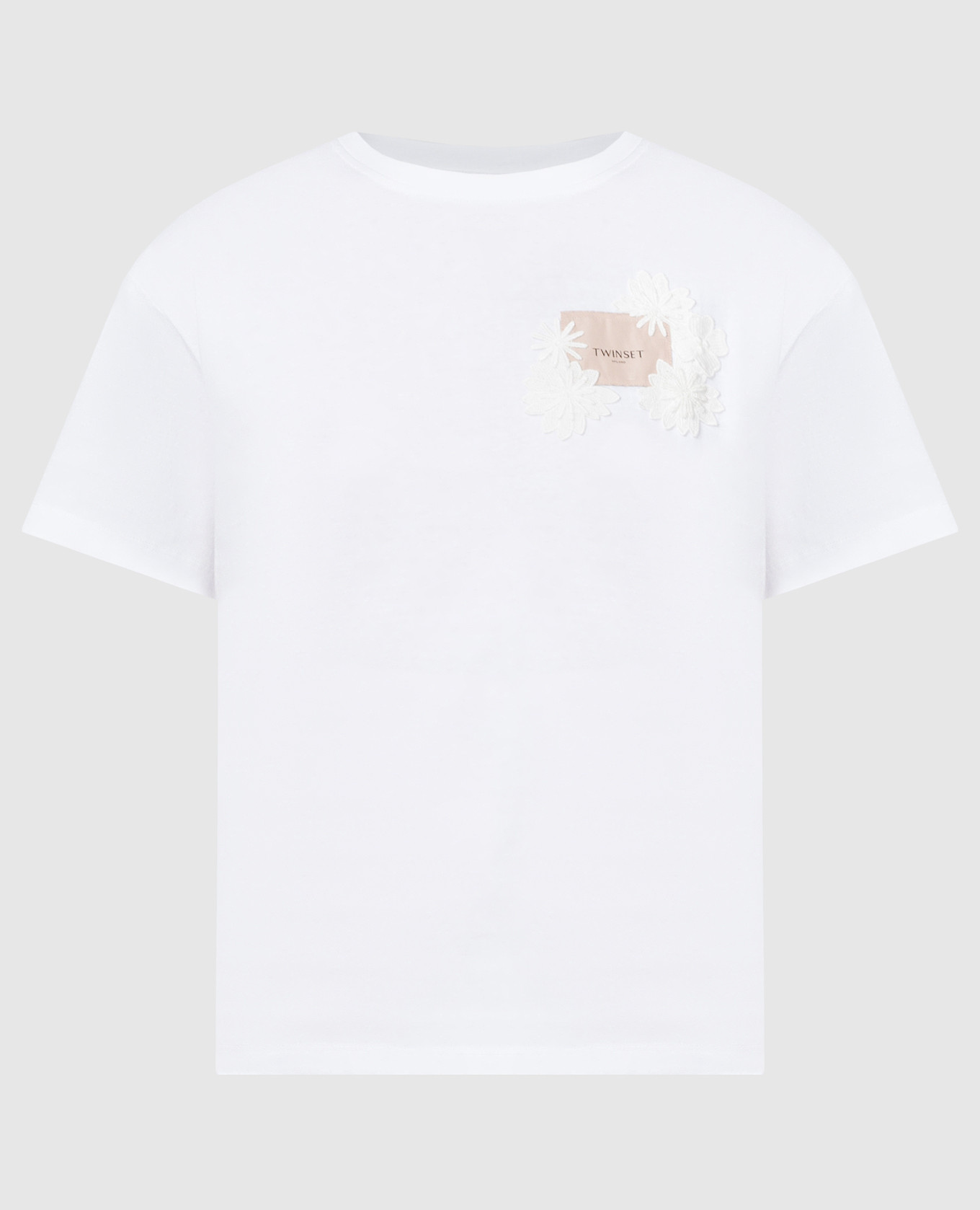 

White t-shirt with logo patch Twinset