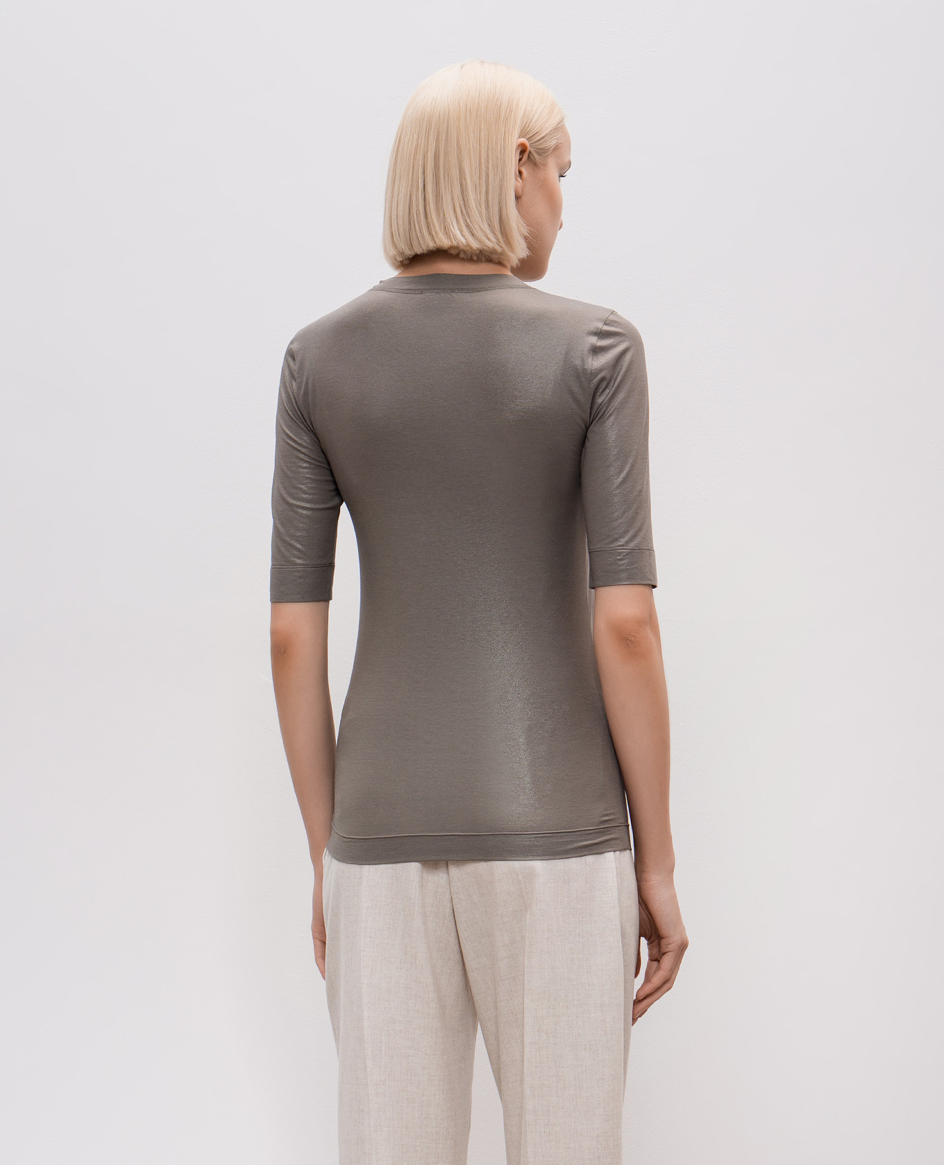 

Khaki top with monil chain Brunello Cucinelli