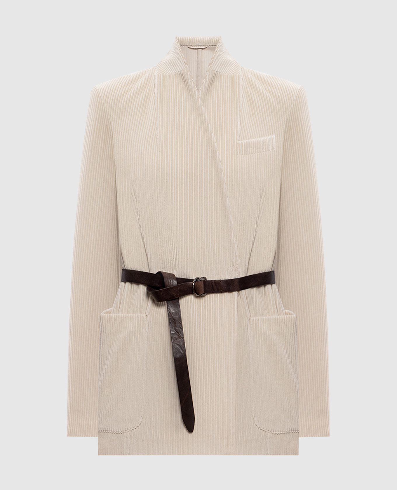 

Beige double-breasted corduroy jacket Brunello Cucinelli