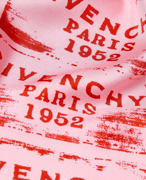 Givenchy Pink silk scarf with logo print 710009730004