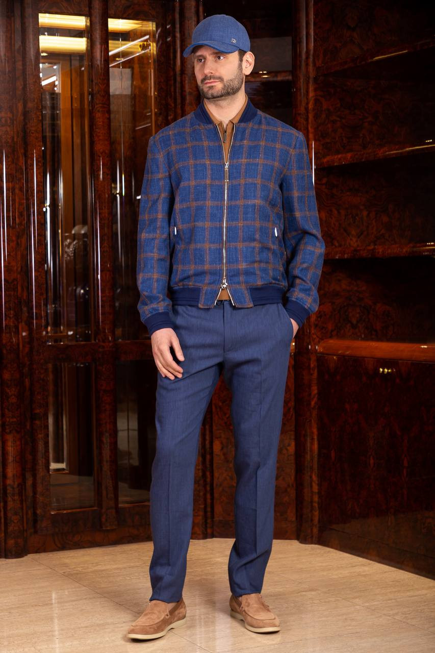 

Blue linen and wool trousers Stefano Ricci
