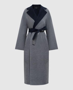 Heresis Gray wool coat with a smell DG80130H420