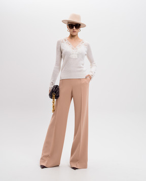 Ermanno Scervino White cashmere pullover with lace D455M750APONN