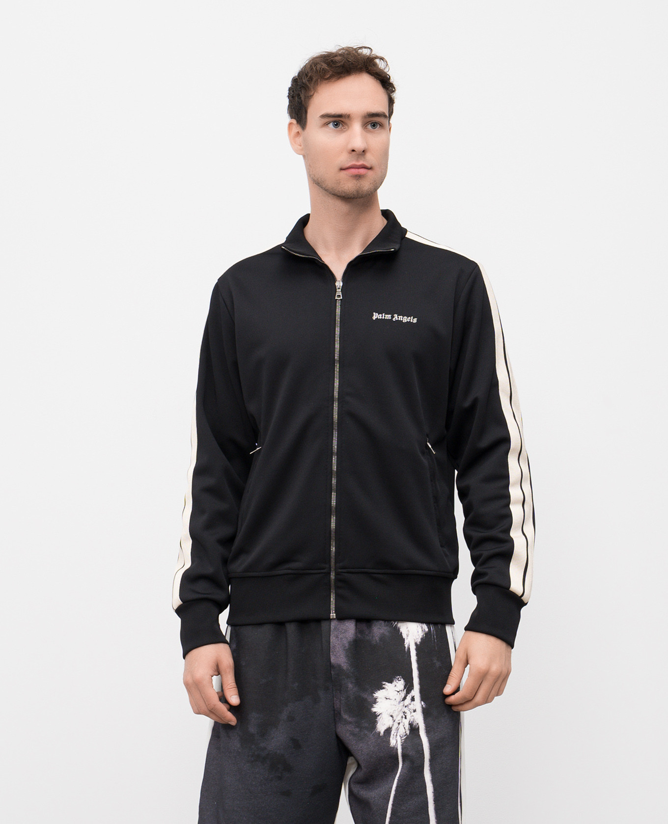 

Black sports jacket with logo Palm Angels