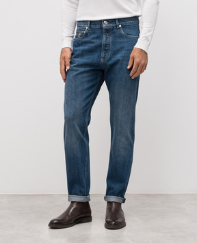 Brunello Cucinelli Blue jeans with a worn effect M241PO1090