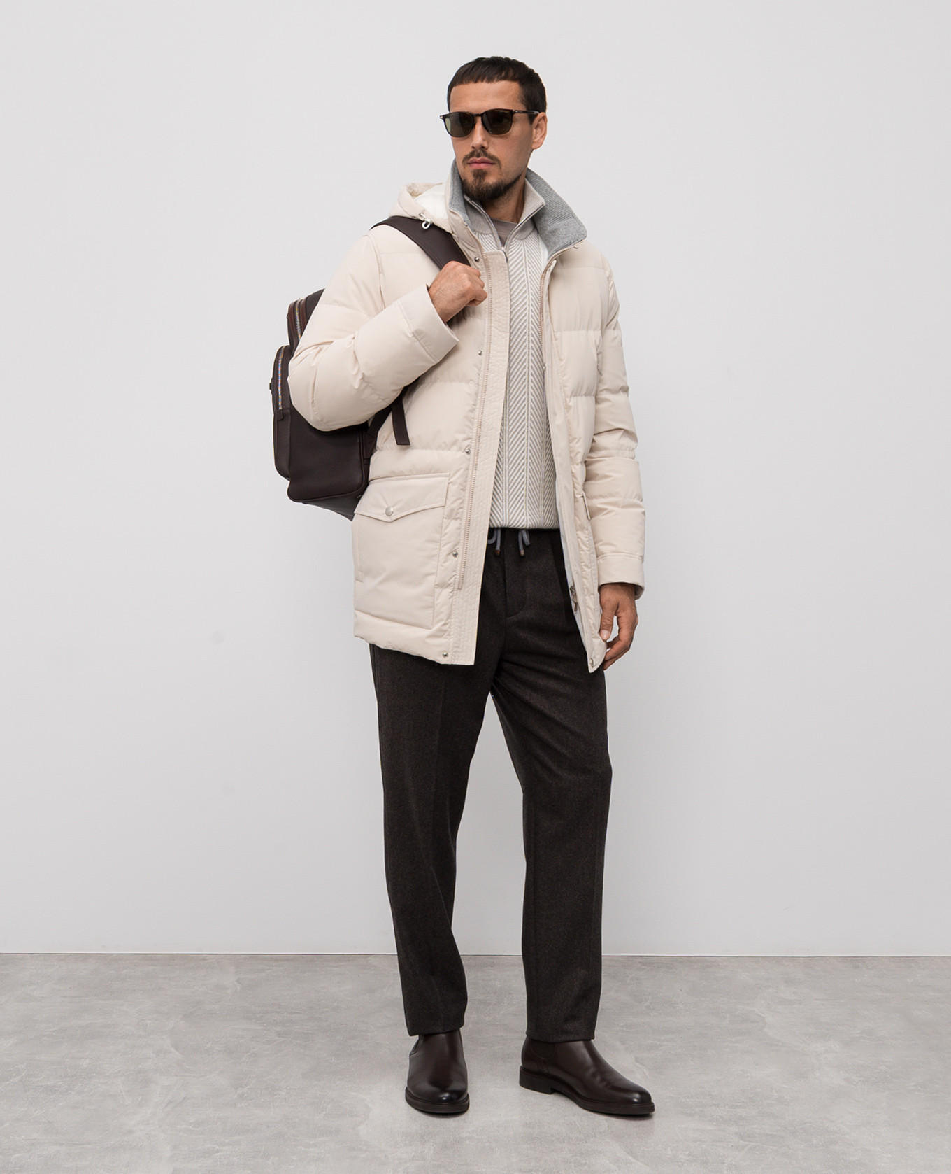 

Beige down jacket Brunello Cucinelli