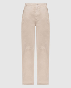 Brunello Cucinelli Beige jeans with a monil chain MPH81P4019