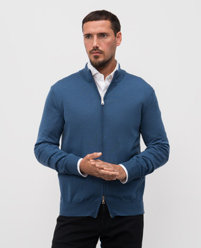 Cashmere&Whiskey Blue merino wool cardigan 97396