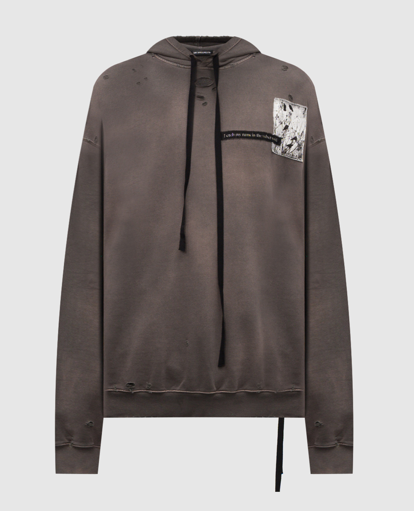Grey hoodie with vintage effect Ann Demeulemeester