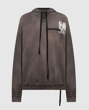 Ann Demeulemeester Grey hoodie with vintage effect B0012871FA640