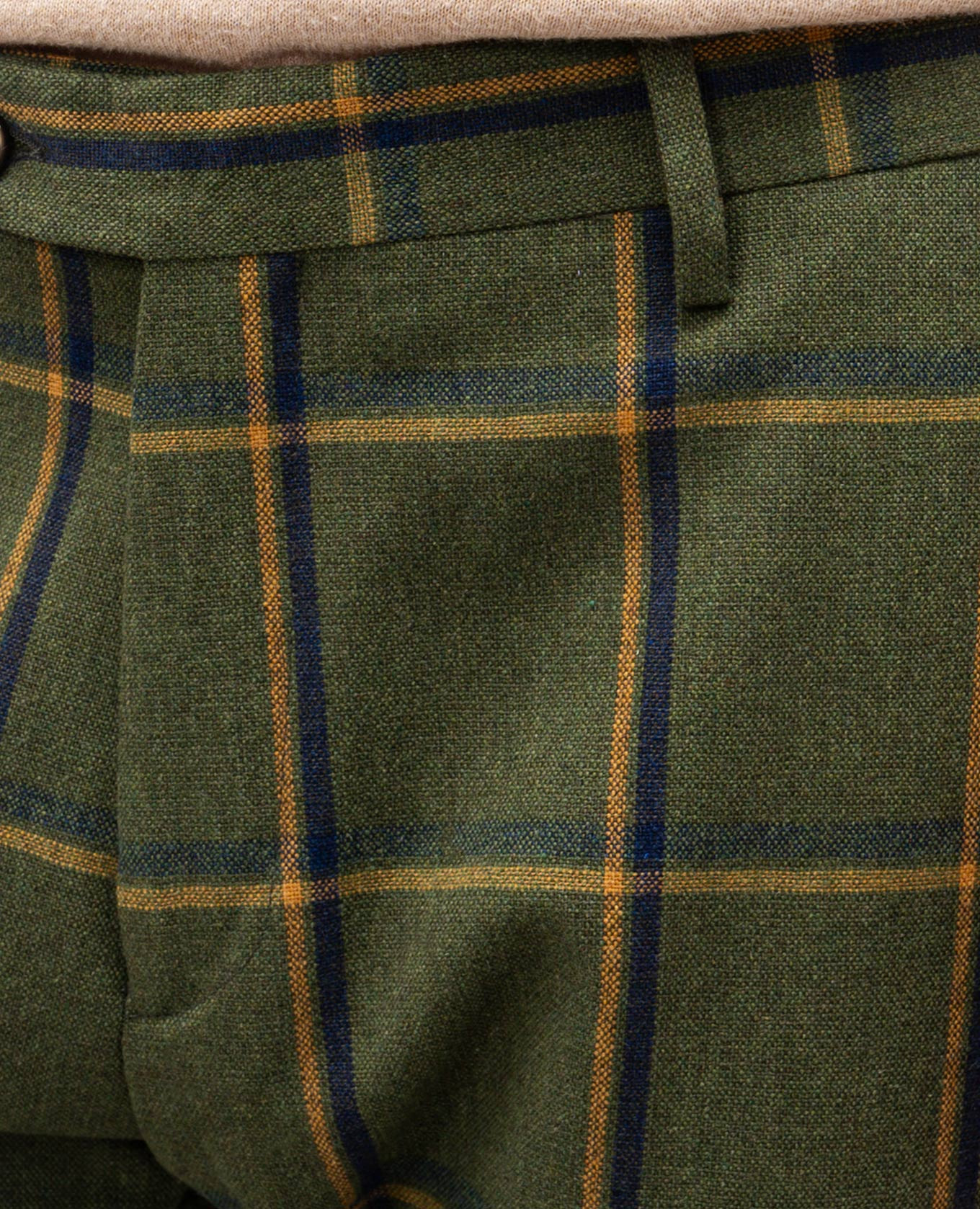 

Green checked wool pants Exibit