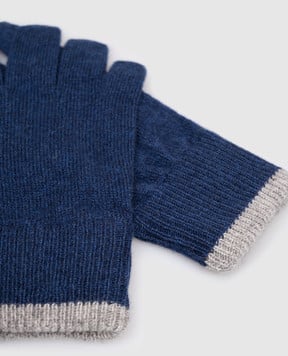 Brunello Cucinelli Children's blue cashmere gloves B22M90100B