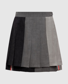 Thom Browne Gray pleated wool skirt FGC789F00473