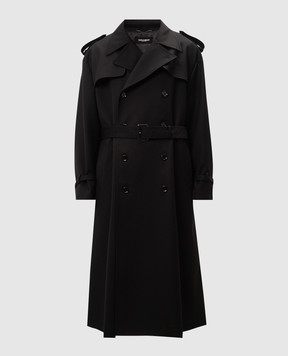 Dolce&Gabbana Black double-breasted wool trench coat G049GTFU28P
