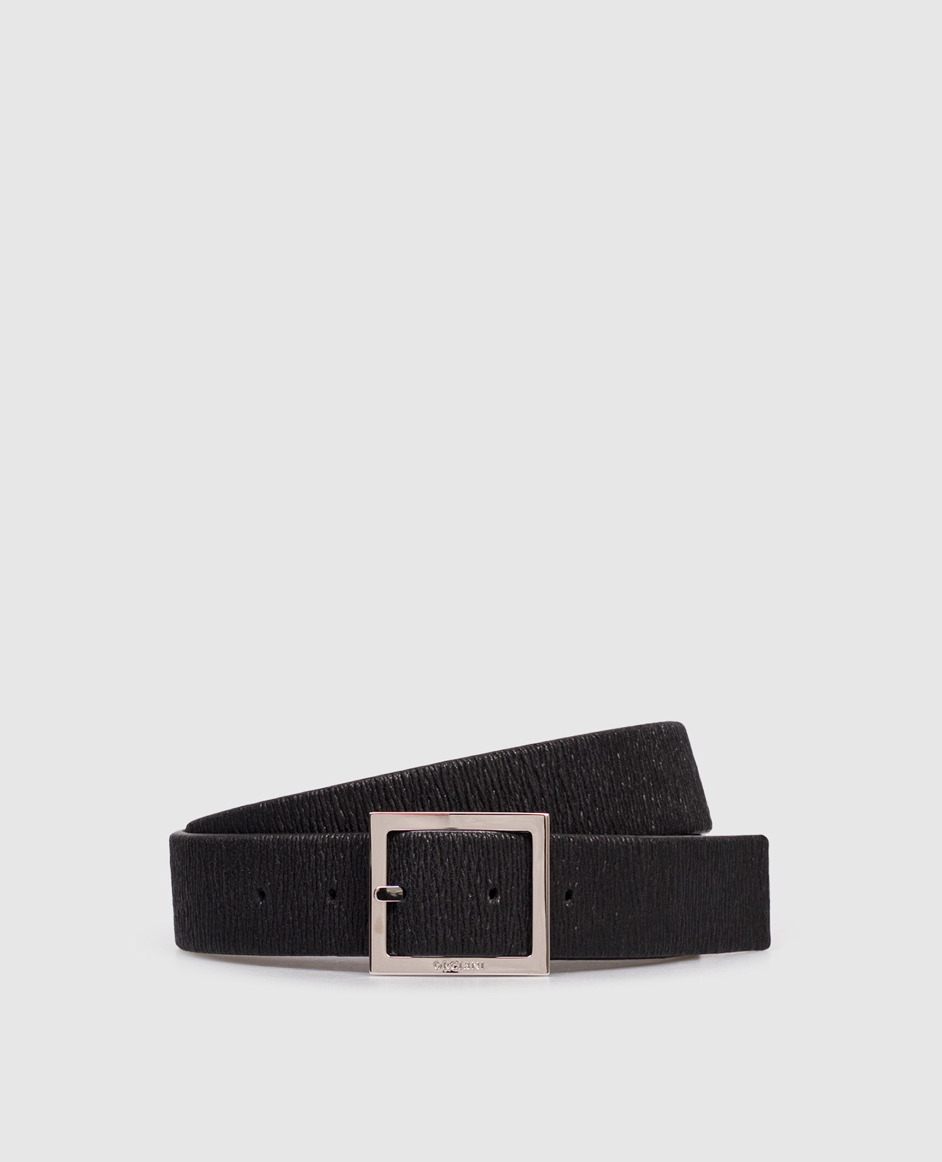 Reversible leather belt with logo