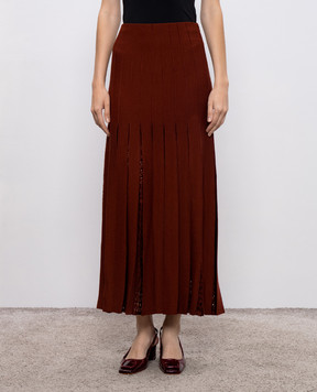 Gabriela Hearst Brown Debutante Wool Skirt 4259140A002
