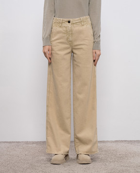 Peserico Beige jeans with logo P04548T2007957