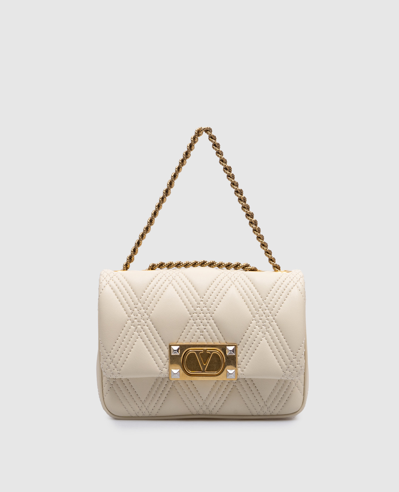 

QUILTIE 67 beige leather crossbody bag Valentino