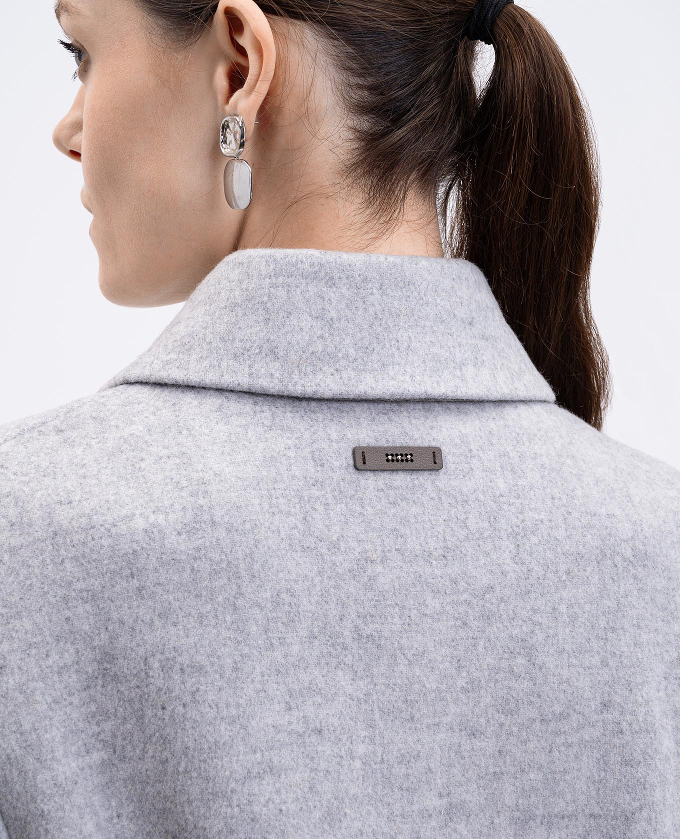 

Gray cropped coat with wool and cashmere Peserico, Grey