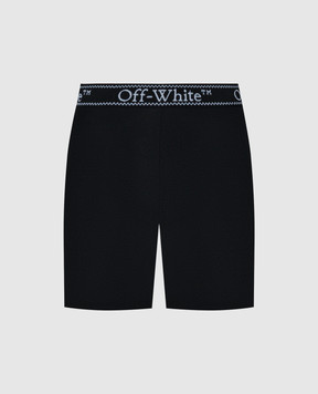 Off-White Black shorts with a logo pattern OWVH051S24JER001