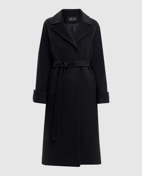 Heresis Black cashmere coat with belt M11120I560
