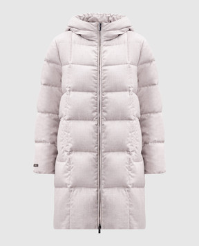 Peserico Beige down jacket with monil chain S24105D01945