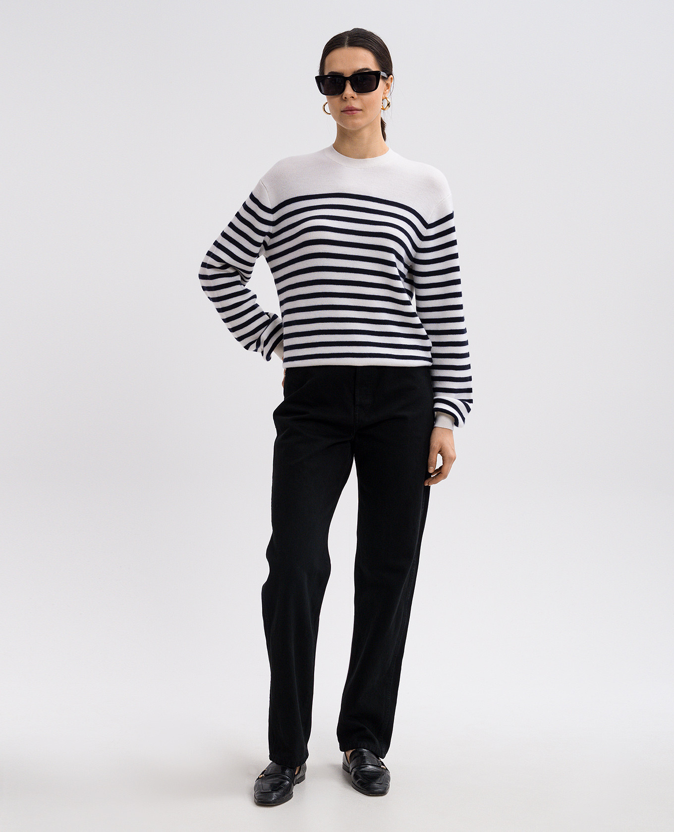 Beige Viola cashmere striped jumper Khaite 2