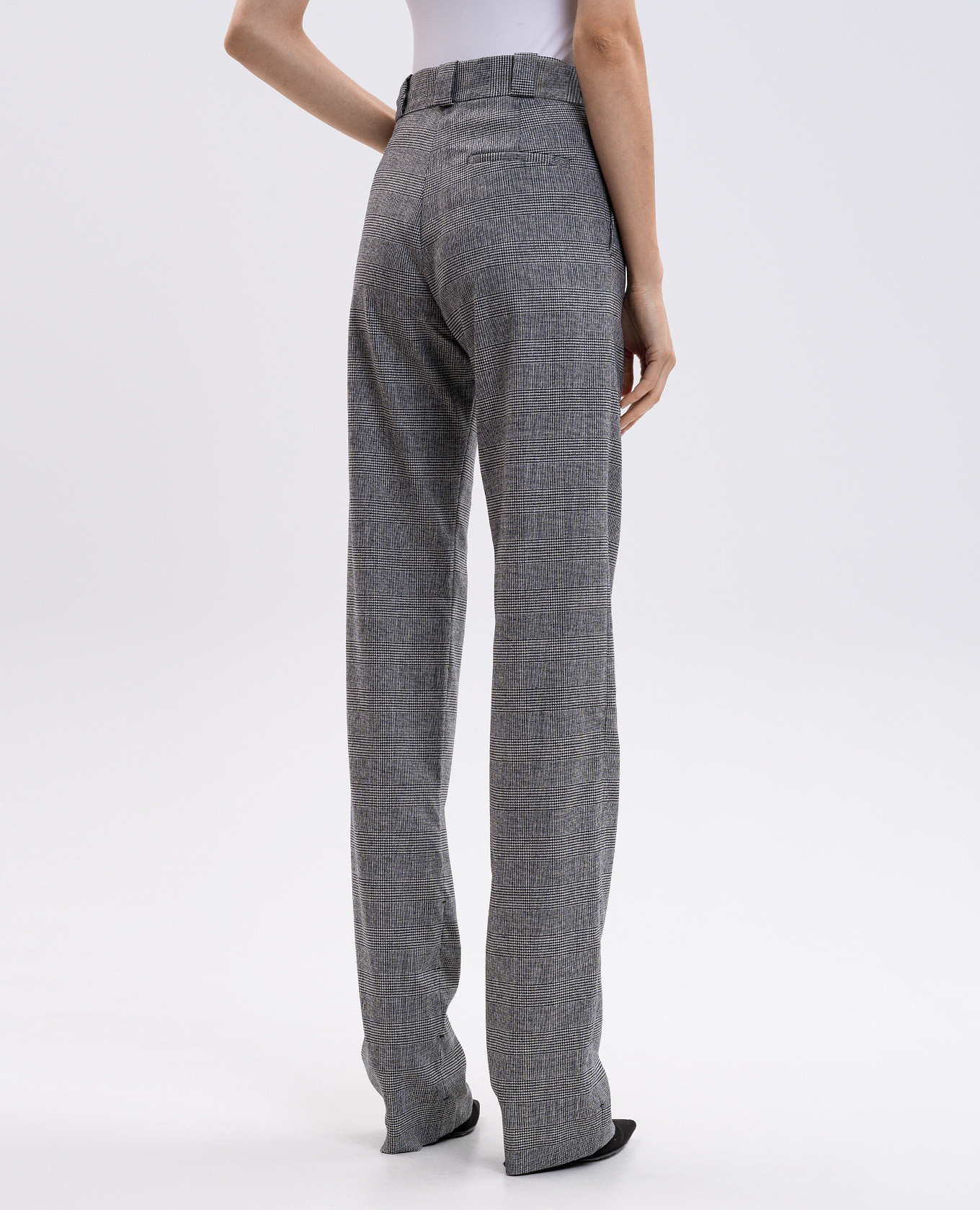 

Grey wool checked trousers with logo patch Vetements