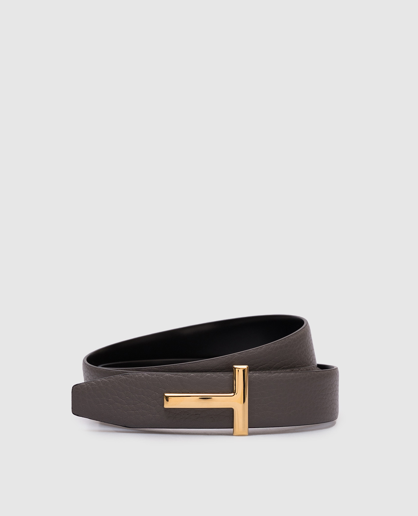 

Reversible leather belt with logo Tom Ford, White