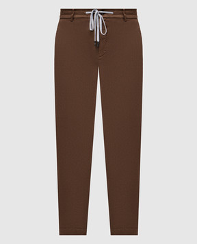 Peserico Brown linen pants R54595T002470