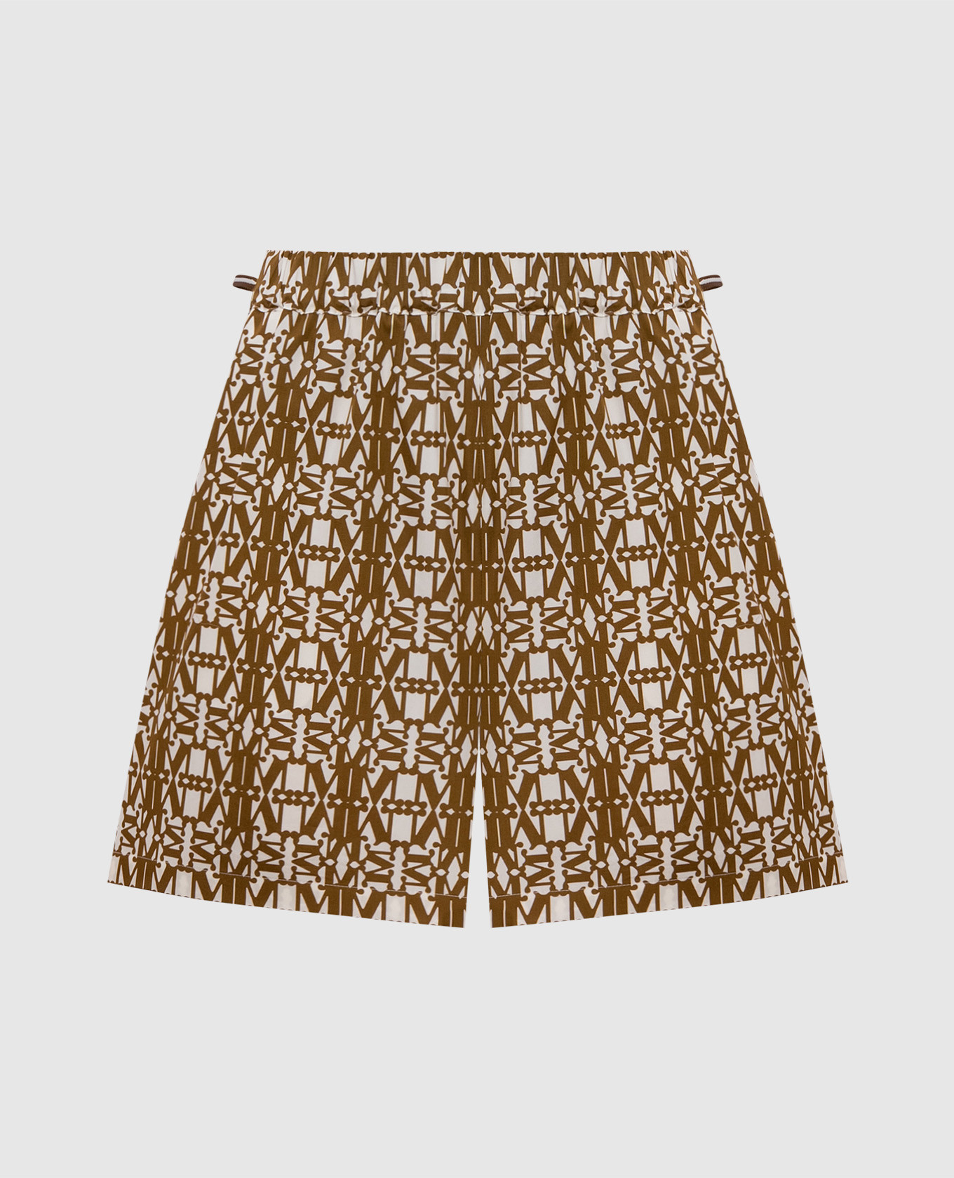 

Brown TAIGA shorts with monogram logo print Max Mara